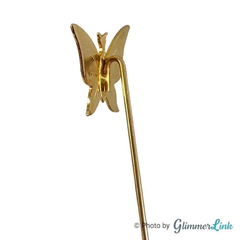 Vintage Gold Tone Butterfly Stick Pin